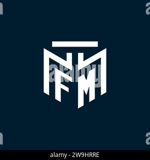 FM monogram initial logo with abstract geometric style design inspiration Stock Vector
