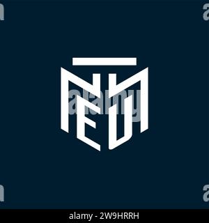 EU monogram initial logo with abstract geometric style design inspiration Stock Vector