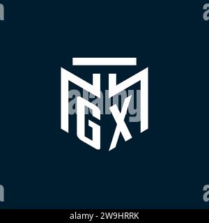 GX monogram initial logo with abstract geometric style design inspiration Stock Vector