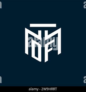 DF monogram initial logo with abstract geometric style design inspiration Stock Vector