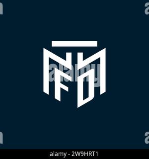 FD monogram initial logo with abstract geometric style design inspiration Stock Vector