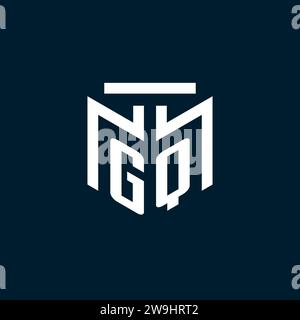 GQ monogram initial logo with abstract geometric style design inspiration Stock Vector