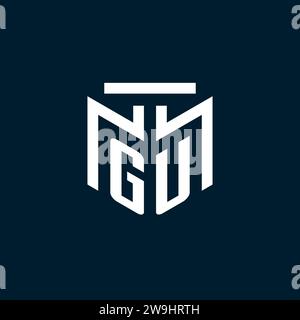 GU monogram initial logo with abstract geometric style design inspiration Stock Vector