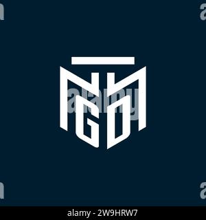 GD monogram initial logo with abstract geometric style design inspiration Stock Vector
