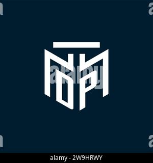 DP monogram initial logo with abstract geometric style design inspiration Stock Vector