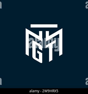 GT monogram initial logo with abstract geometric style design inspiration Stock Vector