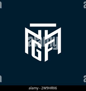 GF monogram initial logo with abstract geometric style design inspiration Stock Vector