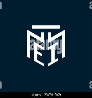EI monogram initial logo with abstract geometric style design inspiration Stock Vector