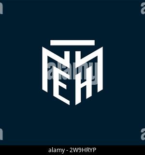 EH monogram initial logo with abstract geometric style design inspiration Stock Vector