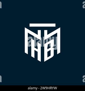 HB monogram initial logo with abstract geometric style design inspiration Stock Vector
