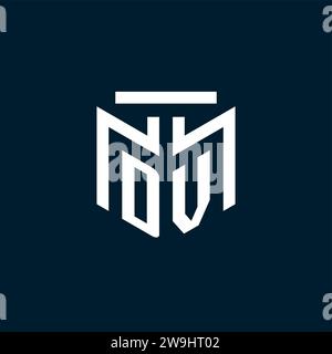 DV monogram initial logo with abstract geometric style design inspiration Stock Vector