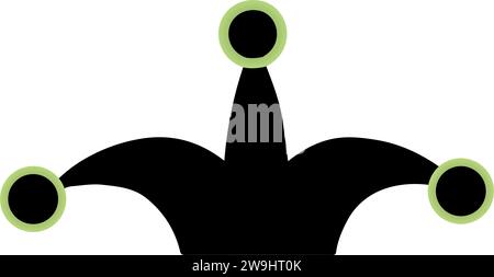Isolated silhouette of a joker hat Vector Stock Vector