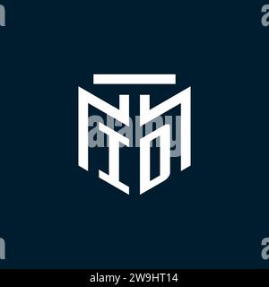 ID monogram initial logo with abstract geometric style design inspiration Stock Vector