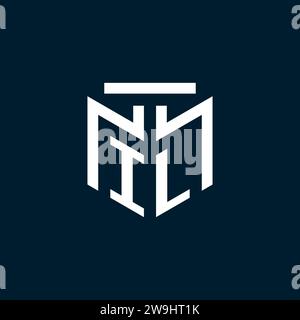 IL monogram initial logo with abstract geometric style design inspiration Stock Vector