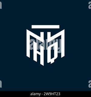 HQ monogram initial logo with abstract geometric style design inspiration Stock Vector
