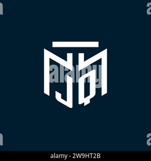 JQ monogram initial logo with abstract geometric style design inspiration Stock Vector