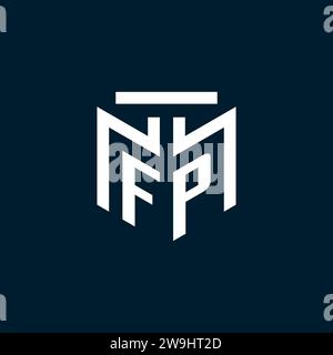 FP monogram initial logo with abstract geometric style design inspiration Stock Vector