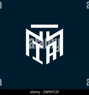 IA monogram initial logo with abstract geometric style design inspiration Stock Vector