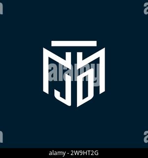 JD monogram initial logo with abstract geometric style design inspiration Stock Vector