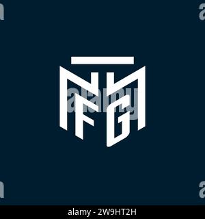 FG monogram initial logo with abstract geometric style design inspiration Stock Vector