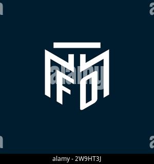 FO monogram initial logo with abstract geometric style design inspiration Stock Vector