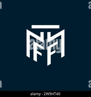 FF monogram initial logo with abstract geometric style design inspiration Stock Vector