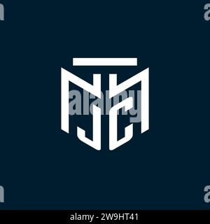 JC monogram initial logo with abstract geometric style design inspiration Stock Vector