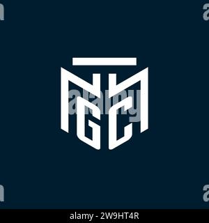 GC monogram initial logo with abstract geometric style design inspiration Stock Vector