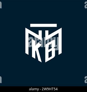 KB monogram initial logo with abstract geometric style design inspiration Stock Vector