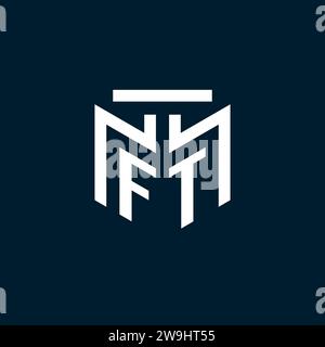 FT monogram initial logo with abstract geometric style design inspiration Stock Vector
