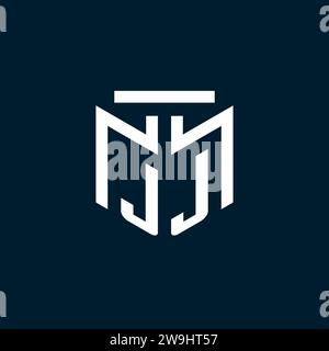 JJ monogram initial logo with abstract geometric style design inspiration Stock Vector