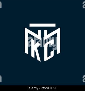 KC monogram initial logo with abstract geometric style design inspiration Stock Vector