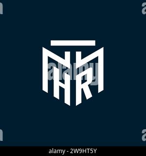 HR monogram initial logo with abstract geometric style design inspiration Stock Vector