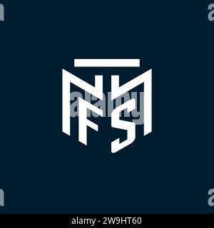 FS monogram initial logo with abstract geometric style design inspiration Stock Vector