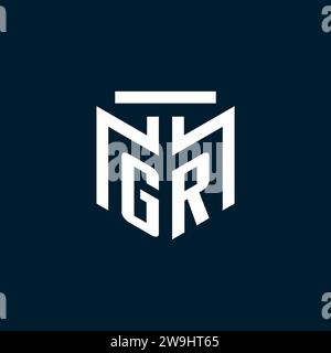 GR monogram initial logo with abstract geometric style design inspiration Stock Vector