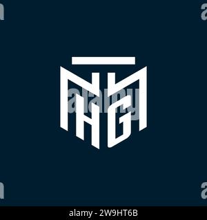 HG monogram initial logo with abstract geometric style design inspiration Stock Vector