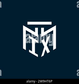 IX monogram initial logo with abstract geometric style design inspiration Stock Vector