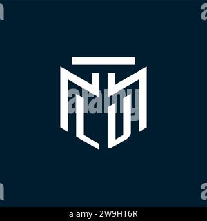 LU monogram initial logo with abstract geometric style design inspiration Stock Vector