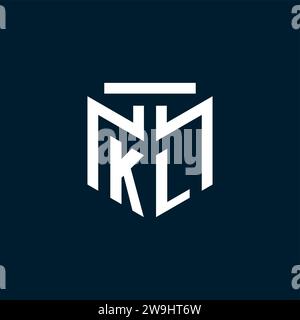 KL monogram initial logo with abstract geometric style design inspiration Stock Vector