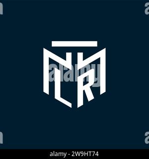 LR monogram initial logo with abstract geometric style design inspiration Stock Vector