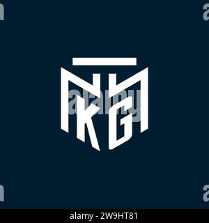 KG monogram initial logo with abstract geometric style design inspiration Stock Vector
