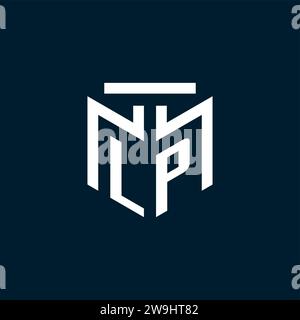 LP monogram initial logo with abstract geometric style design inspiration Stock Vector