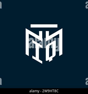 IQ monogram initial logo with abstract geometric style design inspiration Stock Vector