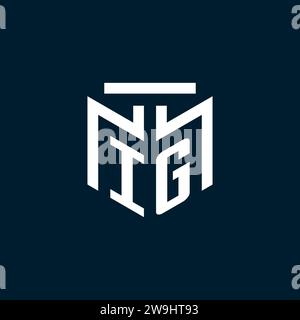 IG monogram initial logo with abstract geometric style design inspiration Stock Vector