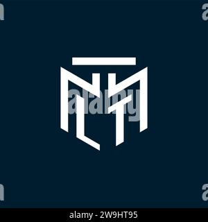 LT monogram initial logo with abstract geometric style design inspiration Stock Vector