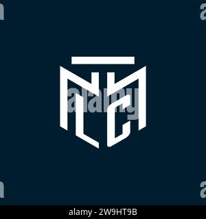 LC monogram initial logo with abstract geometric style design inspiration Stock Vector
