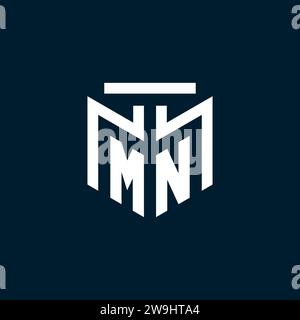 MN monogram initial logo with abstract geometric style design inspiration Stock Vector