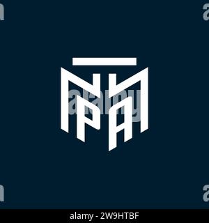 PA monogram initial logo with abstract geometric style design inspiration Stock Vector
