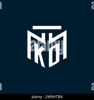 KO monogram initial logo with abstract geometric style design inspiration Stock Vector