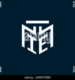 IE monogram initial logo with abstract geometric style design inspiration Stock Vector